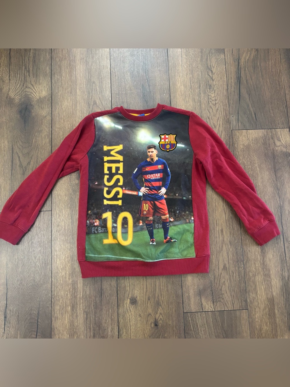 FC Barcelona Lionel Messi Long Sleeve Pullover, Kids Size 12